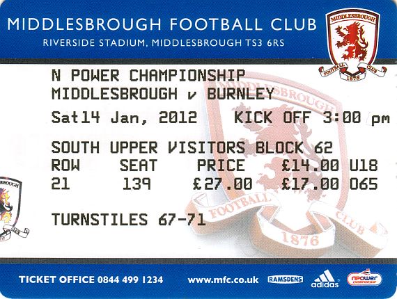 tickets1112 middlesbrough