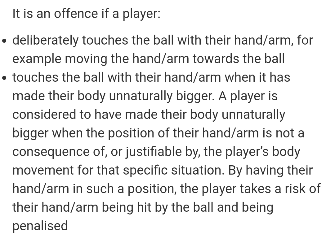 Handball rule