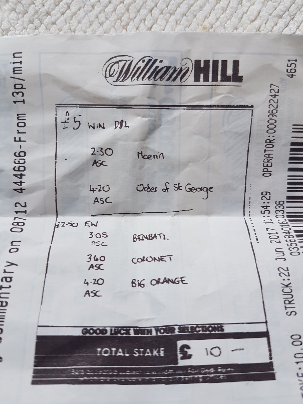Nice £850 off a 2.50 ew treble