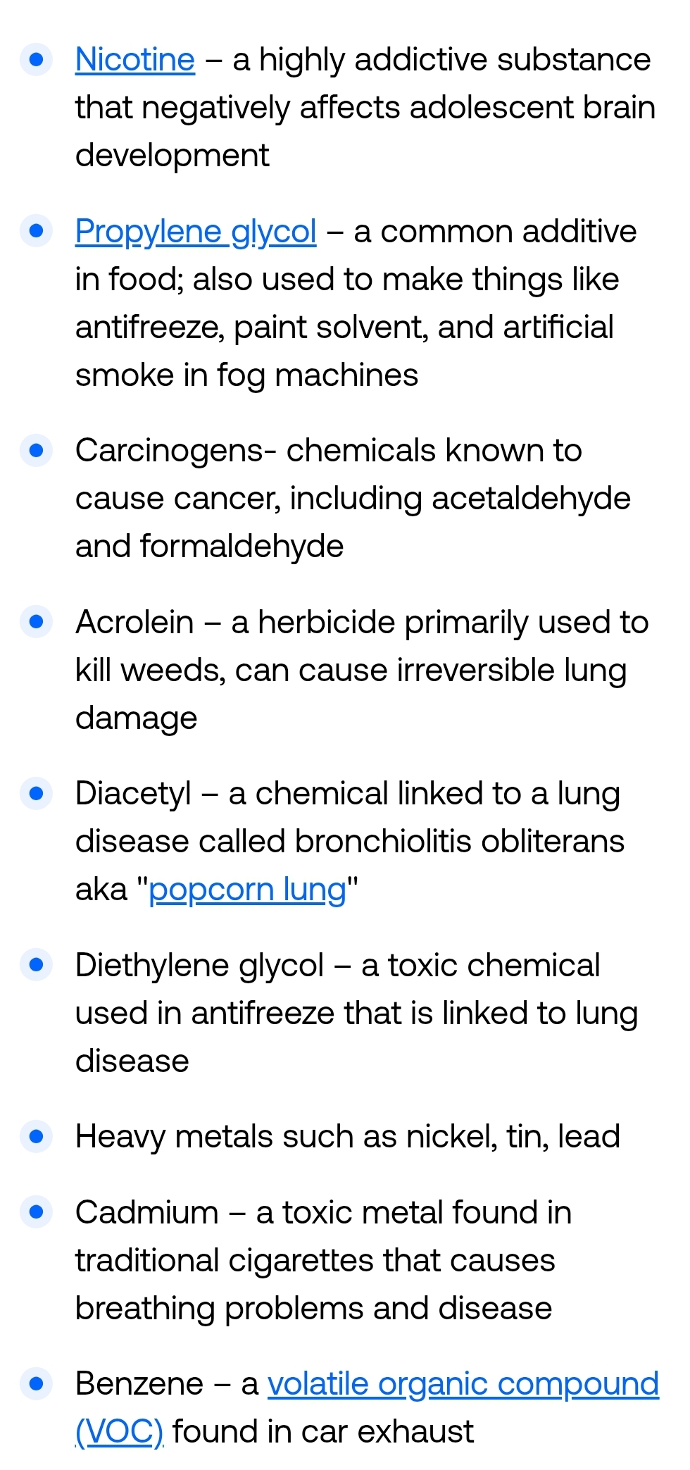 Vape contents