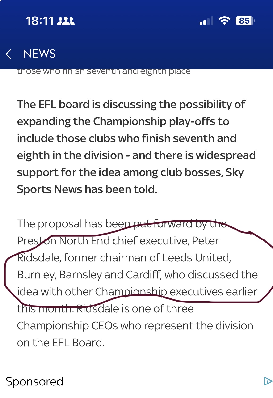 Screenshot from Sky News.